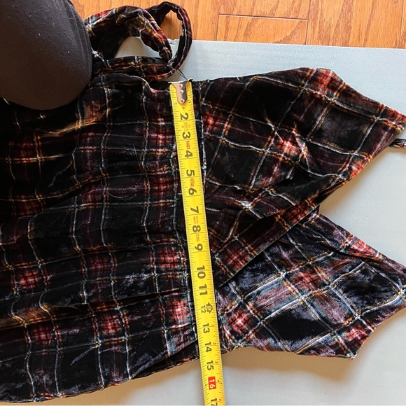 J. Crew Womens Velour Black Plaid Jumpsuit  Size 4 With Belt - Picture 8 of 10